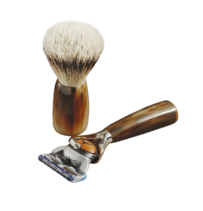 Manche de brosse en corne de buffle rasage poils de blaireau manche en bois rasage accessoires Baber personnalisé prix abordable - Product Image 4