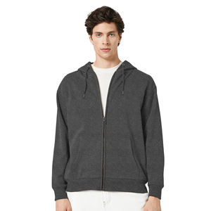 Wholesale High Quality Men's XS Size 100% Cotton Hooded Winter Thermal <b>Zippered</b> <b>Fleece</b> <b>Jacket</b> Custom Logo Printed - Product Image 1