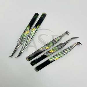 Pince à épiler en papier à fleurs noires à pointe en fibre, instrument de beauté, impression de logo personnalisée, service OEM d'isolation - Product Image 5