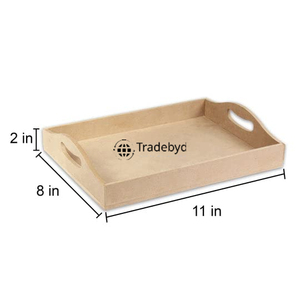 Tradebyd Plateau en bois MDF élégant Plateau en bois décoratif pour cuisine, bureau et table basse - Product Image 1