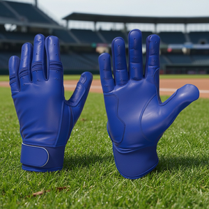 Top Grade Professional Customized Cowhide Leather Ambidextrous <b>Hook</b> Loop Closure Durable Baseball Softball Batting Gloves High - Product Image 6