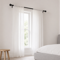 Supports en U pour tringles à rideaux simples avec embouts décoratifs en forme de boule