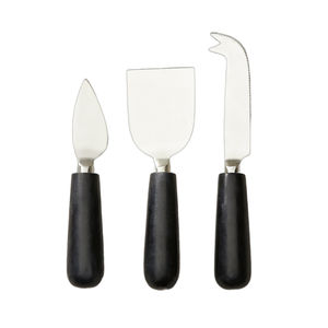 Offre Spéciale Promotion créative en gros Logo personnalisé en acier inoxydable lame plaquée argent ensemble de couteaux à fromage manche en bois bicolore - Product Image 5