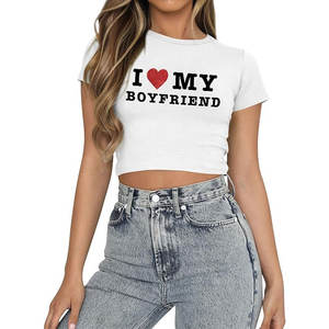 Camiseta de Verano Ecológica Lisa con Cuello Redondo, Manga Corta, Básica, Informal, Personalizable con Estampado, Blanca, para Mujer - Product Image 3