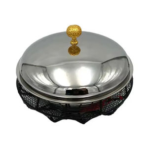 Encantadora olla caliente de vidrio redonda con estampados florales equipada con asas doradas y tapas perfectas para mantener la comida caliente con estilo - Product Image 3