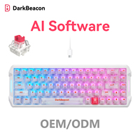 Flux 68-Key Mechanical Hall Effect Gaming Keyboard Crystal White Translucent Case Rapid Trigger Adjustable Actuation 8000Hz RGB