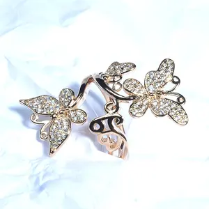 Anillo de Mariposa de Estilo Barroco Premium, Unisex, Estilo Retro de Corte, para Bodas y Fiestas, con Circonita, Joyería Moderna al por Mayor - Product Image 3
