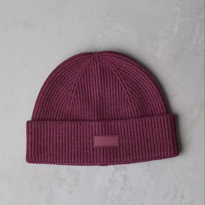 Wholesale Custom Embroidery Deep Plum Rib Knit <b>Beanies</b> Caps New Style Comfortable to Wear Warm Casual & <b>Streetwear</b> <b>Beanie</b> - Product Image 1