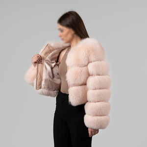 Abrigo de Piel Sintética Tejida Transpirable Estilo 2024 para Mujer, 100% Poliéster, Piel de Zorro, Ropa de Lujo a la Moda, Cuello Elegante - Product Image 4