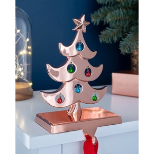 Soporte de calcetín de Navidad de Metal dorado y plateado de lujo, estante colgante decorativo para chimenea festiva - Product Image 1