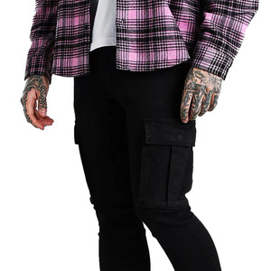 กางเกงยีนส์ขาสั้นสำหรับผู้ชาย, กางเกงยีนส์ขาสั้นสีดำกางเกงยีนส์ผ้าคอตตอนทรงสลิมฟิตกางเกงยีนส์ซักได้ - Product Image 2