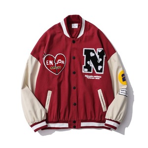 Classique élégant Letterman College veste en cuir véritable hiver laine tissu support à capuche patchs brodés High Street Logo - Product Image 3