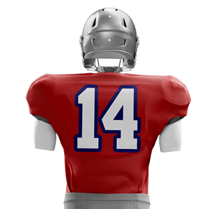 Uniformes de fútbol americano de poliéster 100% de alta calidad hechos a medida, impresión por sublimación de secado rápido, conjunto transpirable con logotipo personalizado - Product Image 6