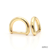 Anneau en D en métal pour sac à main, alliage de zinc plaqué or, 12,5 mm, anneaux en D ronds robustes, quincaillerie