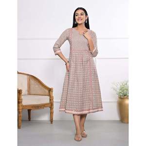 Vestido Corto de Algodón Estampado en Tonos Pastel con Aberturas, Estilo Casual Transpirable para Fiesta en la Playa, Cintura Baja - Product Image 1