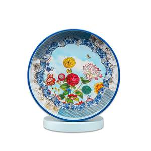 Plateau en bois rond tendance Meena imprimé vente chaude hôtel café Bar boissons plateau de service bonne qualité verre à eau plateau de bureau - Product Image 1