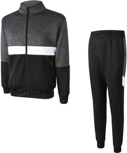 Chándal personalizado para hombre, ropa de calle informal, chaqueta con cremallera completa y pantalones de Jogger, conjunto de chándal de invierno con bloques de color - Product Image 4