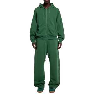 Conjunto Deportivo Unisex de Felpa Francesa, Poliéster/Algodón, Holgado, con Sudadera con Cremallera Completa y Pantalones Jogger, Personalizable, Grueso, Informal - Product Image 5