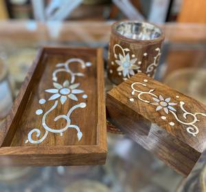 Ensemble cadeau de brûleur d'encens en bambou personnalisable, fabriqué à la main avec de la nacre pour un parfum d'intérieur haut de gamme et un usage religieux - Product Image 5