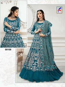 Shree Indian Exports Robe de fiançailles spéciale en tissu à filet long avec ensemble Dupatta pour femme de chambre conçue pour les filles - Product Image 6