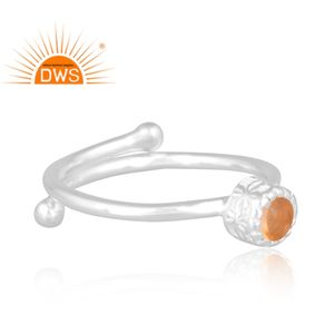 แหวนพลอยซิทรินธรรมชาติทำจากเงินสเตอร์ลิงเป็นของขวัญสำหรับผู้หญิง - Product Image 3