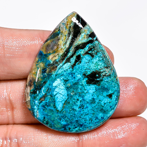 Lớp đầu tiên tự nhiên màu xanh đa màu sắc thiết kế mô hình chrysocolla cabochons độc đáo mix oval rạng rỡ cắt đá quý cho Loose đá quý - Product Image 1