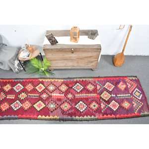 Tapis de Grande Taille Turc Vintage Rouge Beige 29 X 10.9ft Style Ethnique Décor Laine Latex Support Rectangle Couloir Motif Tapis de Chambre - Product Image 5