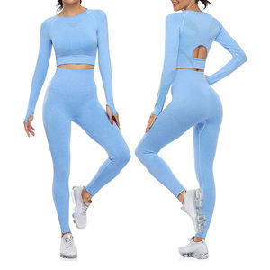 Wholesale <b>Seamless</b> Activewear Set For Women Yoga Gym <b>Clothing</b> Breathable <b>Seamless</b> Workout Set For Women Quick Dry Yoga Clothes - Product Image 4
