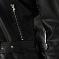 Jaket Kulit Wanita Model Biker Musim Dingin Ukuran Besar, Ritsleting Panjang, Pas Badan, Bahan Bernapas, Kerah Tegak, Jaket PU 2026