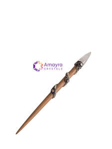 Bâton de guérison en bois de rose avec pierres précieuses, nouveau design, vente en gros de baguettes en agate, à acheter chez Amayra Crystals Exports - Product Image 5