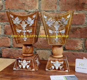 Vintage Mabkhara Bakhoor Acacia Wood Organic Durable <b>Incense</b> <b>Burner</b> <b>Holder</b> Mother Pearl Inlay Wholesale Religious Gift Coal Oud - Product Image 6