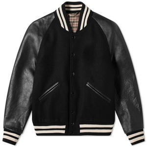 Venta al por mayor en blanco Letterman chaquetas para hombres mujeres de lana de cuero Letterman chaquetas de béisbol CollegeBaseballjacket para hombres - Product Image 6