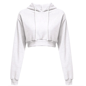 Jersey corto para mujer Sudaderas con capucha de lana Jersey informal multicolor Manga larga con cordones - Product Image 2