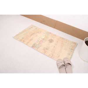 Alfombra Vintage de 1.8x3.2 pies, Alfombra Turca, Alfombra Blanca con Diseño Floral de Lana - Product Image 1