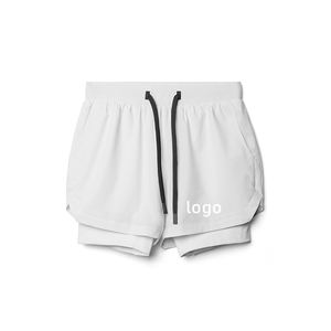 Shorts de sport 2 en 1 en maille respirante de haute qualité pour hommes Shorts de sport personnalisés pour hommes grande taille avec poches - Product Image 2