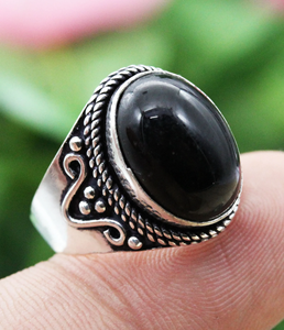 Black Onyx <b>Spinner</b> Gemstone Handmade Anxiety Relief <b>Ring</b> Birthstone Jewellery - Product Image 2