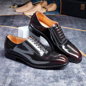 Chaussures habillées Oxford minimalistes en cuir pour hommes, à lacets, pour professionnels modernes, en cuir véritable, semelle antidérapante - Product Image 2