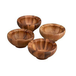 Cuencos de cocina de madera de acacia natural personalizados al por mayor, vajilla de estilo japonés para desayuno, aperitivos, sopas, ensaladas - Product Image 5