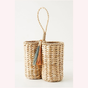 Porte-parapluie en rotin 2025 pour la maison | Design d'herbe de mer aux tons de terre avec des motifs d'animaux | Parfait pour la décoration de Pâques - Product Image 6