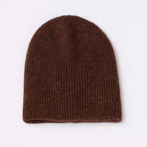 Chapeau de ski chaud et épais de couleur unie, en polyester/coton, bonnet tricoté, motif brodé uni, chapeau d'hiver pour homme et femme, vente en gros - Product Image 3