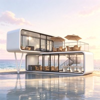 Maison préfabriquée de luxe de 26 m² à deux étages, type Apple Cabin, résistante aux ouragans, pour usage hôtelier