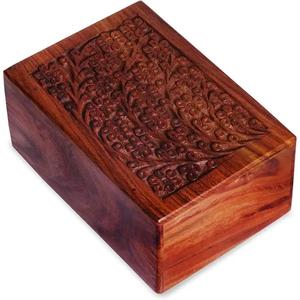 High Quality European Style Wooden Cremation Urns Unique Design Customized Size Funeral Supplies for Adults - Product Image 6