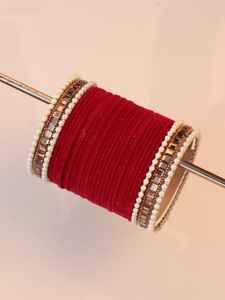 Hip Hop Vintage Velvet Chudiyan Set Bracelets à la mode pour dames pour mariage Style des femmes pakistanaises et indiennes - Product Image 6