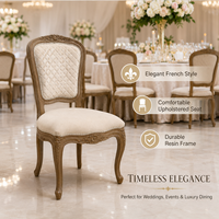 Chaise de salle à manger en rotin résine de qualité commerciale, chaise de restaurant à pieds courbés pour mariages et salles de banquet