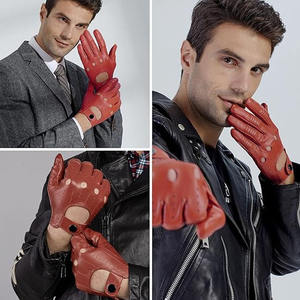 JNM SAFETY <b>Men</b> Genuine Leather <b>Gloves</b> Sheepskin Black <b>Driving</b> Cycling Touchscreen Motorcycle Unlined <b>Gloves</b> - Product Image 3