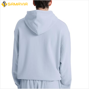 Sudadera con capucha extragrande informal unisex personalizada, jersey de forro polar de corte holgado, básico/mezcla de algodón bordado para parejas de verano - Product Image 3