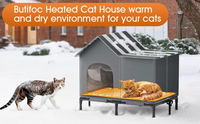 Maison de chat chauffée à prix d'usine avec couverture en polaire douce résistante aux intempéries à température constante pour une utilisation en hiver