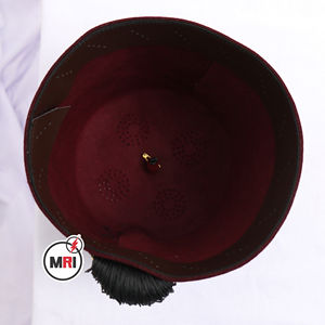 Sanctuaire Fès Trois Ligne Strass Bourgogne Franc-Maçon Chapeau Maçonnique Haute Qualité Personnalisé Meilleure Vente Vente Vente Chaude Fezz - Product Image 5