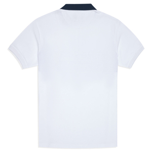 Hommes décontracté écologique motif solide pour Polo 100% haute qualité coton Spandex blanc Texture couleur bloc demi-manches - Product Image 4