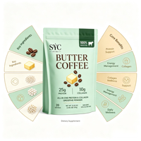 SYC BIO Café au beurre bien-être Protéine 10g Collagène 20 portions Marque privée OEM ODM Prix usine Vente en gros